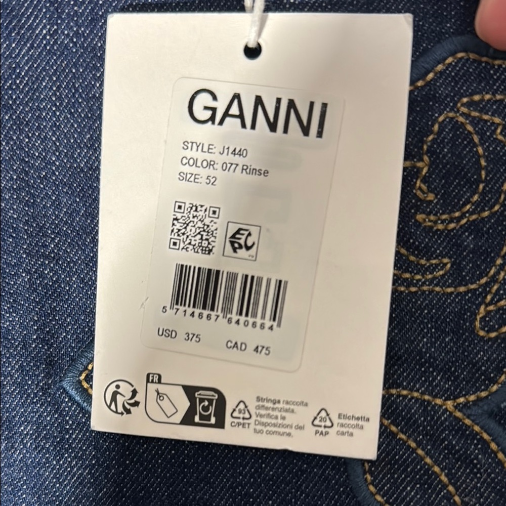 NWT GANNI Rinse Rose Denim Maxi Skirt euro 52 us L to XL - Picture 6 of 9
